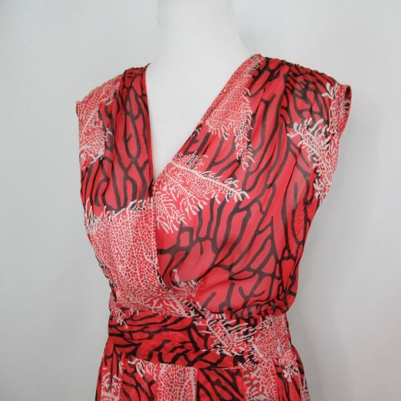 WORTH New York Red Silk Fringe Fire Dress Women’s Size 6 - Picture 2 of 12